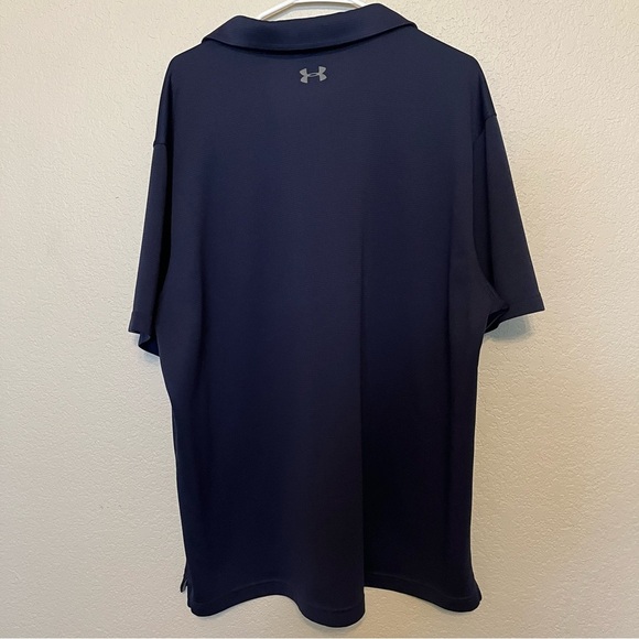 Under Armour Heat Gear Polo Navy and Gray Short Sleeve Loose Shirt XXL - Picture 8 of 9